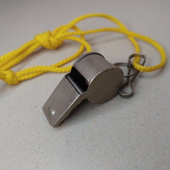 unbranded Games Vintage Metal Whistle Made In Taiwan With Cork Ball